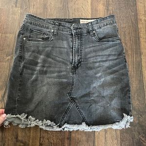 grey wash denim skirt